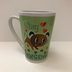 Dog Lovers Tall Coffee Tea Mug Stay Pawsitive 16oz Double Sided Graphics Office